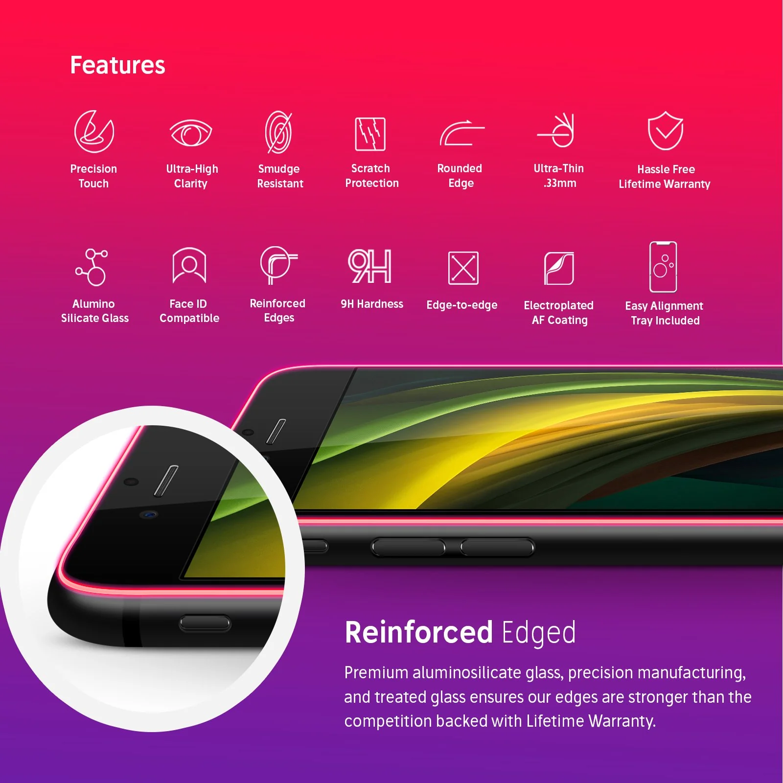NanoArmour for iPhone SE Best  Screen Protector (2020) Edge-to-Edge - Image 3