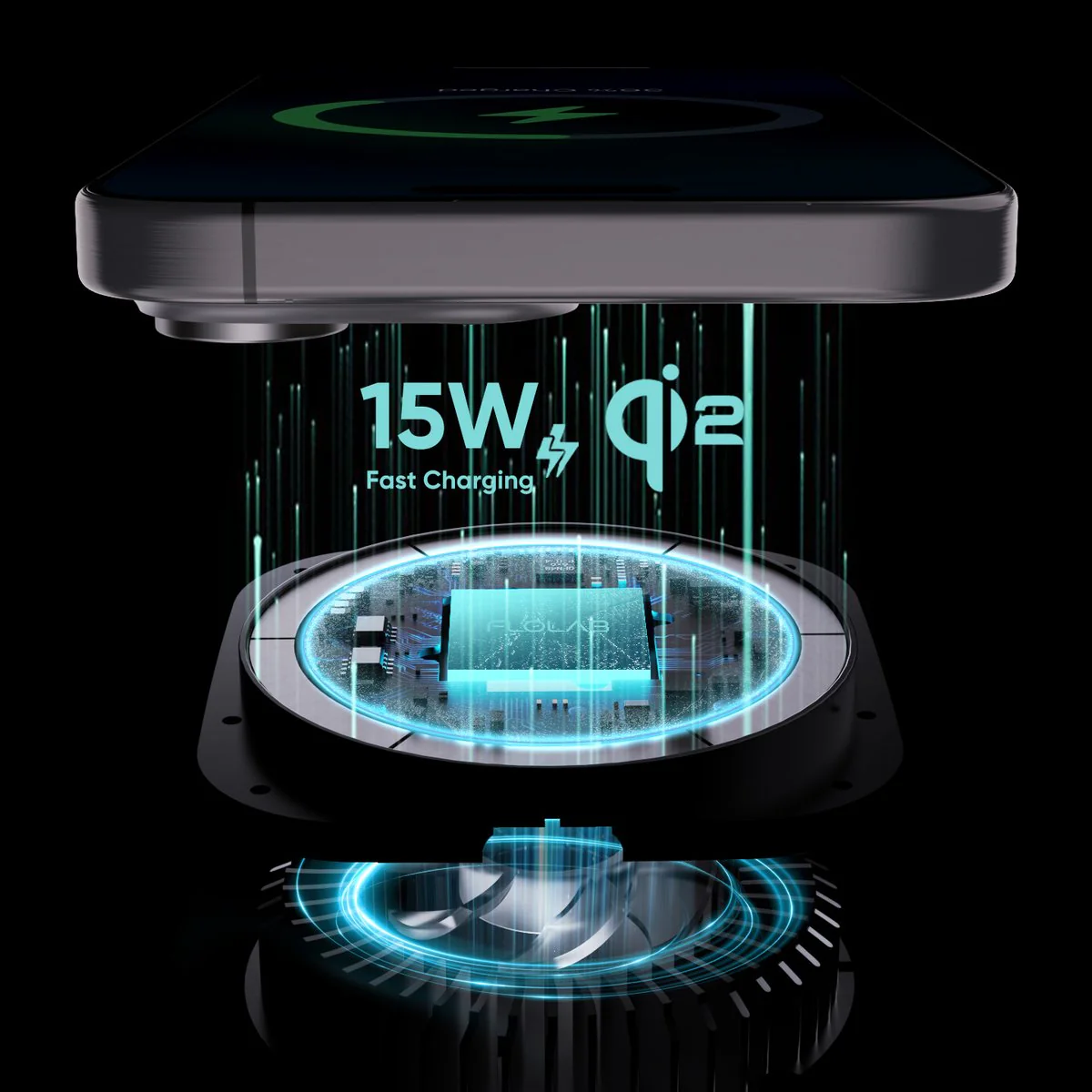 FLOLAB MagFLO Qi2 15W Best Wireless Car Charger With Cooling K2, 30W Car Charger- Fast Charging - Image 4