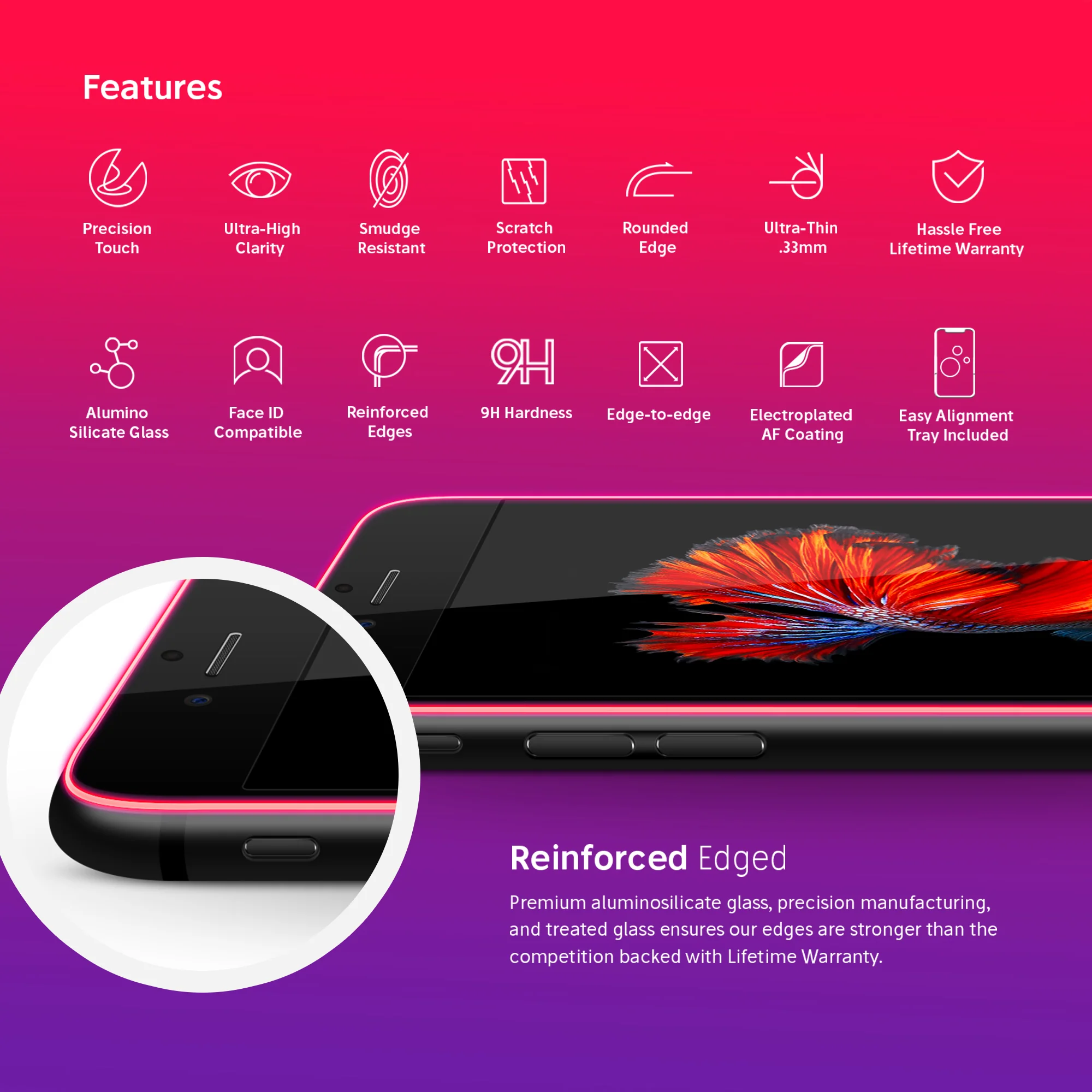 NanoArmour for iPhone 7 Plus Tempered Glass Screen Protector - Image 3
