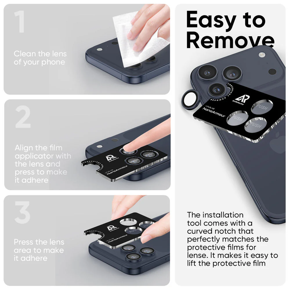 NanoArmour Camera Protector – iPhone 17 Pro / Pro Max Anti Reflective - Image 7