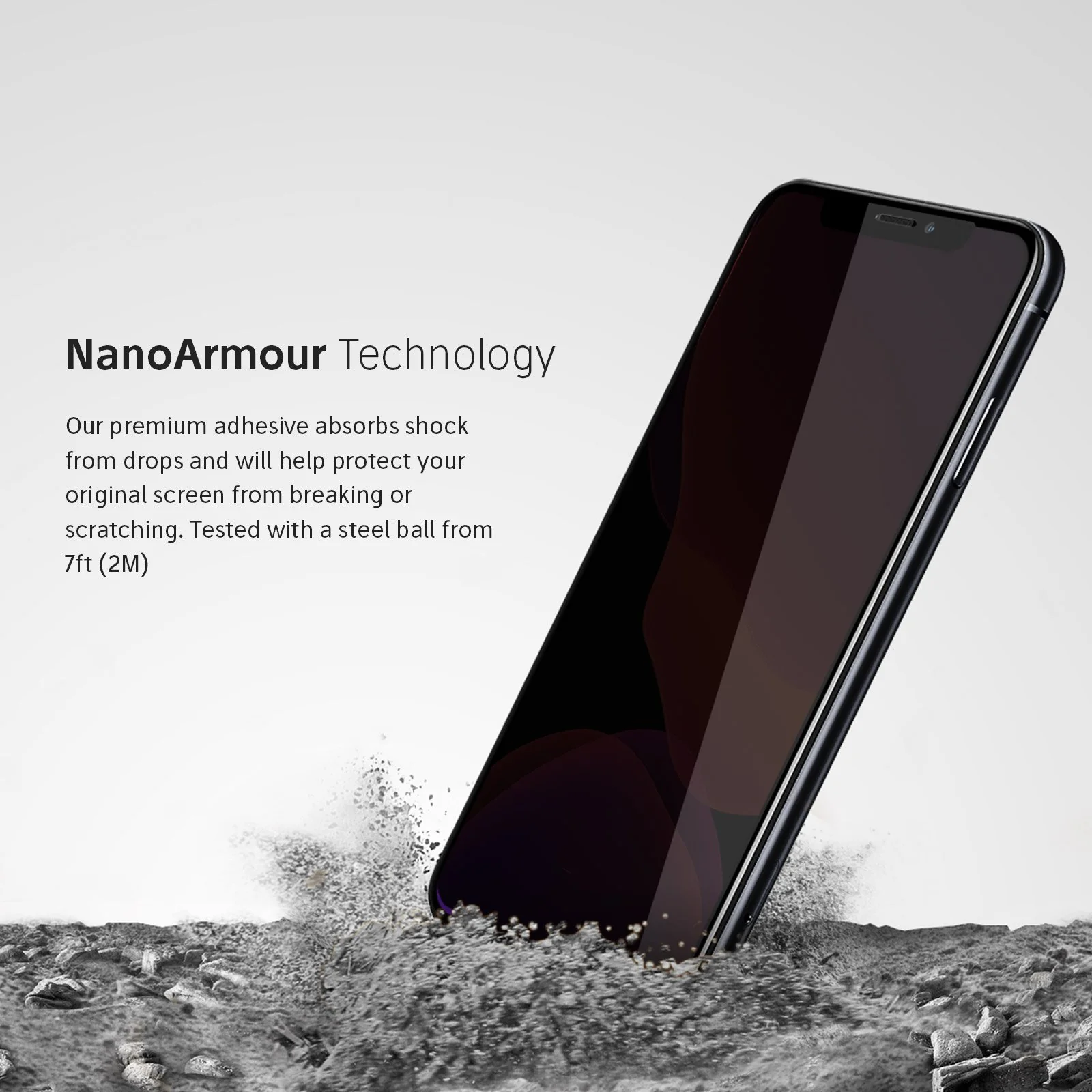 NanoArmour for iPhone Xs Max Privacy Screen Protector Case Friendly - Image 4