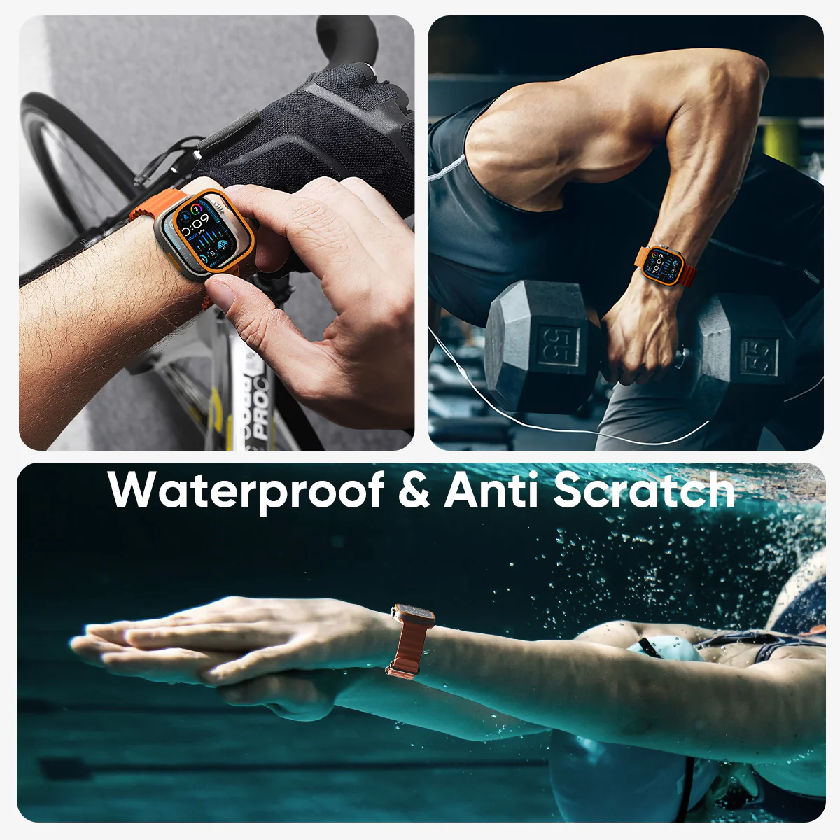 NanoArmour for Apple Watch Ultra 3 / Ultra 2 / Ultra 1 with ClearVue Anti-Reflective Tempered Glass Screen Protector: Aluminum Frame - Image 4