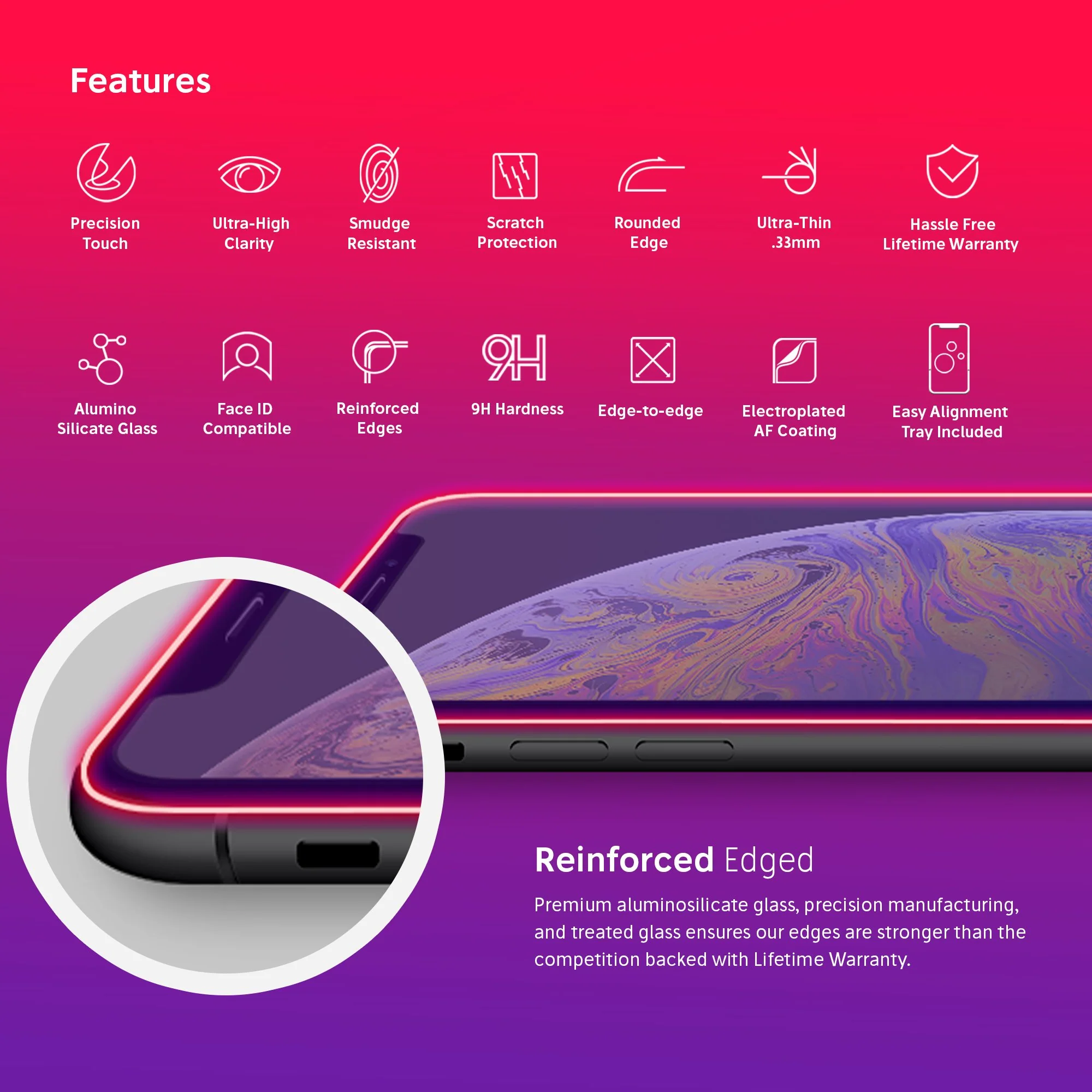 NanoArmour for iPhone XS Max Anti-Blue Light Screen Protector Case Friendly - Image 2