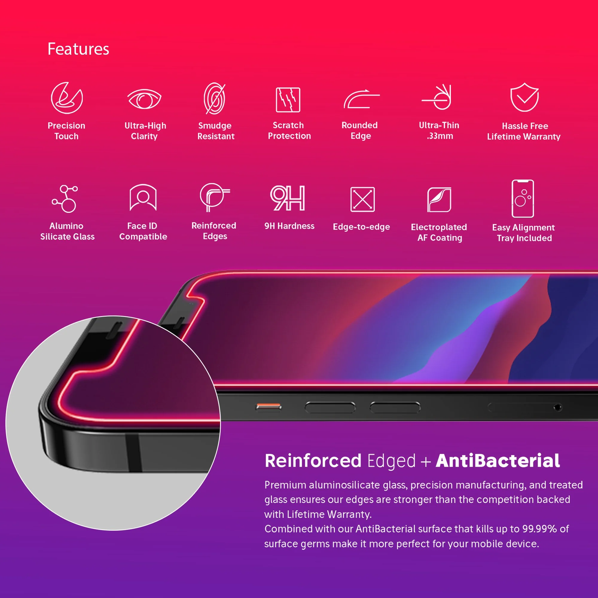 NanoArmour Screen Protector for iPhone 12 mini Edge-to-Edge - Image 2
