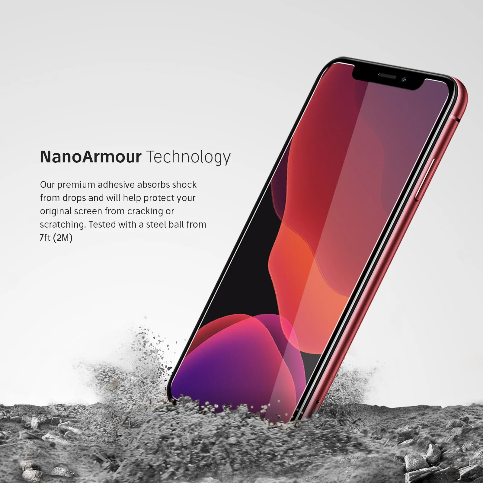 NanoArmour Screen Protector for iPhone XR Case Friendly - Image 4